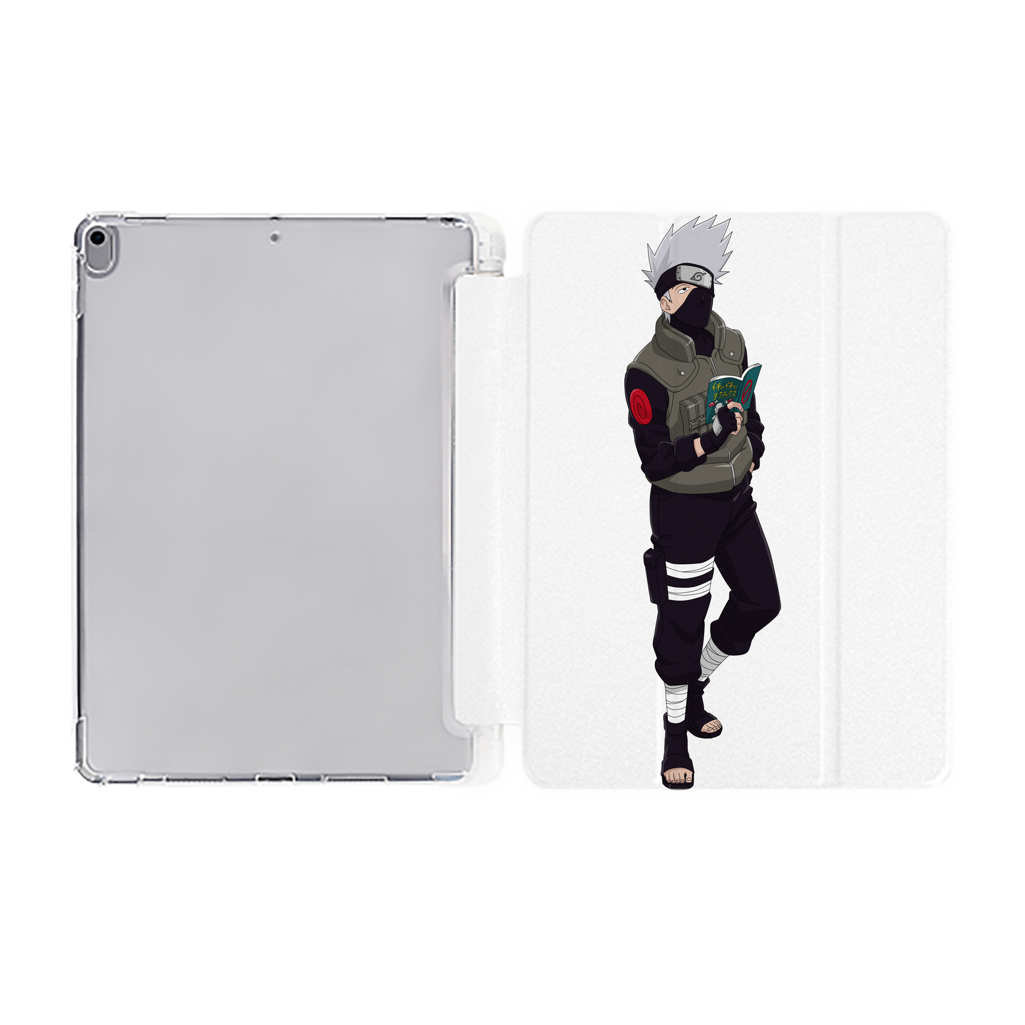 （画像用） NARUTO -ナルト- はたけ カカシ Hatake Kakashi IPad ケース ペン収納付き 三つ折りスタンド PUレザー×シリコン 対応機種9.5/10.5/10.9インチ